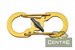 Карабин s-образный с блокировкой 36мм (gold)