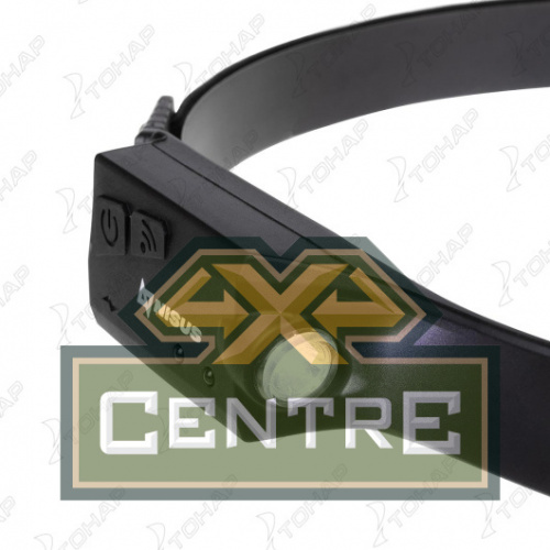 Фонарь налобный NISUS сенсорный LED-120 LM, COB-340 LM, IPX4, USB