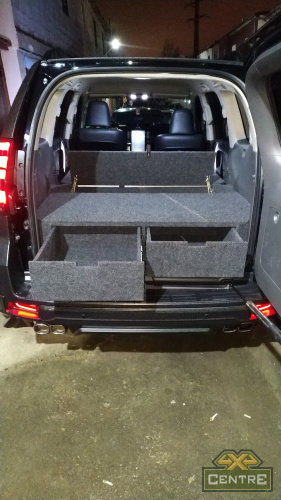 Органайзер для Toyota Land Cruiser Prado 150 (2 выдв.ящика+спальник) дорестайлинг