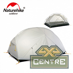 Палатка Naturehike Mongar 2-местная, алюминиевый каркас,сверхлегкая, серо-зеленый