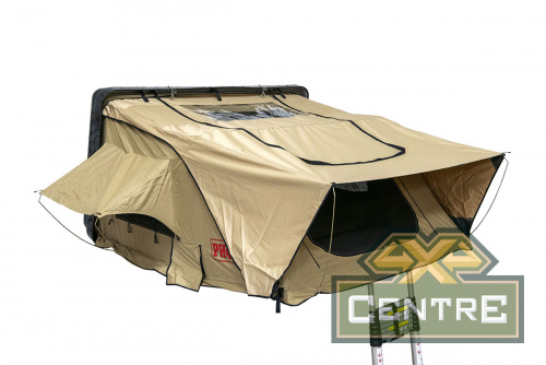 Палатка на крышу автомобиля РИФ Hard RT03-140, корпус черный, тент песочный