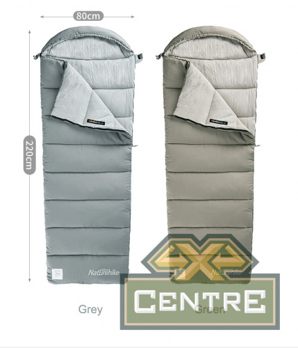 Мешок спальный Naturehike Evenlope M180, (190+30)х80 см, (левый) (ТК: +12°C), серый