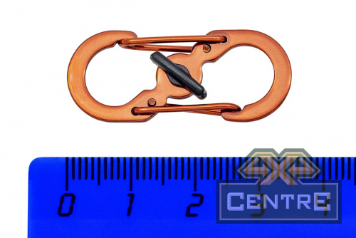 Карабин s-образный с блокировкой 36мм (red)