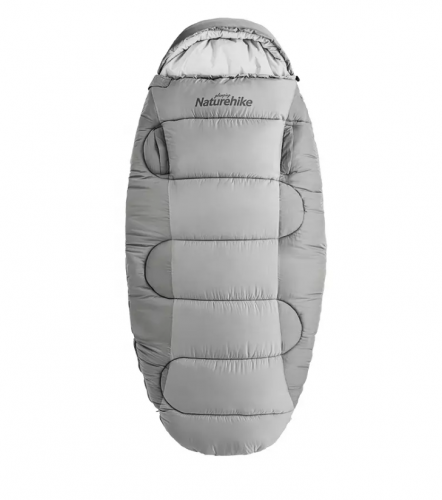 Мешок спальный Naturehike Oval PS300, 220х95 см, (левый) (ТК: +4°C), серый