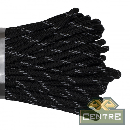 Паракорд 550 CORD nylon 10м световозвращающий (black)