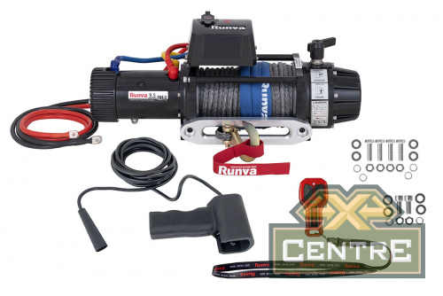 Лебёдка электрическая 12V Runva 9500 lbs 4350 кг высокоскоростная, влагозащищенная, синтетический тр