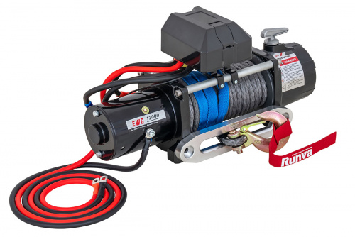 Лебёдка электрическая 12V Magnum 12000 lbs 5700 кг  (синтетический трос)
