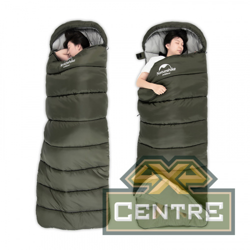 Мешок спальный Naturehike U350S, (190х30)х75 см, (правый) (ТК: -3°C), темно-зеленый