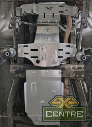 Защита РИФ радиатора, картера, РК, КПП для Nissan Patrol Y61 2004-2024, алюм. 8 мм