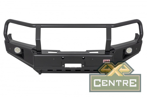 Бампер РИФ силовой передний Toyota Land Cruiser 200 2007-2015 c доп. фарами, защитной дугой и защито