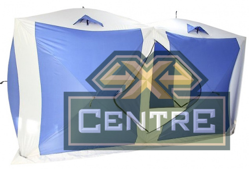 Палатка для зимней рыбалки двойная (200x400x215 см)  Синяя