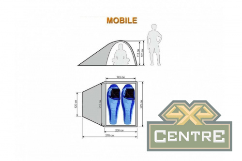 Палатка-автомат туристическая Maverick Mobile premium (светло-зеленый / светло-серый)