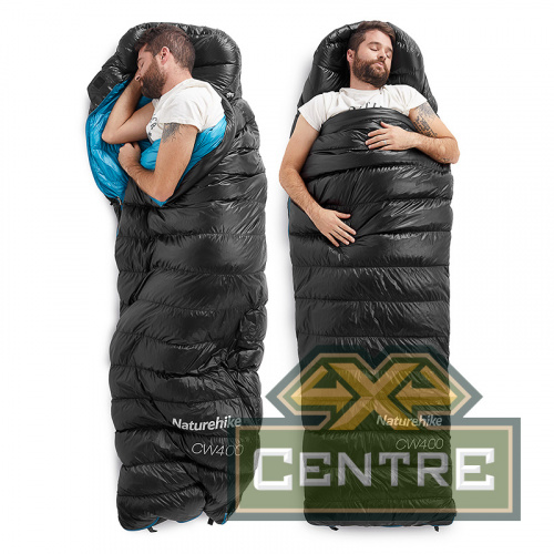 Мешок спальный Naturehike Ultralight CW400 M , 210х75 см, (правый) (ТК: +5°C), черный