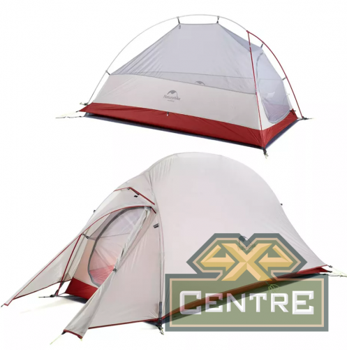 Палатка Naturehike Cloud Up Si 1-местная, алюминиевый каркас, сверхлегкая, серо-красный