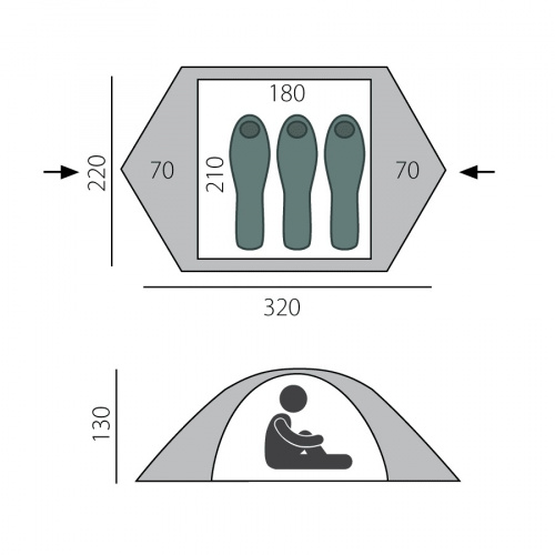 Палатка Point 3 BTrace (Зеленый/Бежевый)