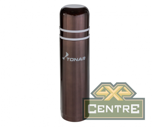 Термос ТОНАР 1000 мл. кофейный (две крышки-кружки)