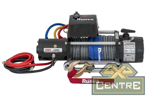 Лебёдка электрическая 12V Runva 12500 lbs 5670 кг (синтетический трос)