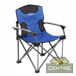 Кресло NISUS складное, алюминиевые подлокотники (синий/серый)