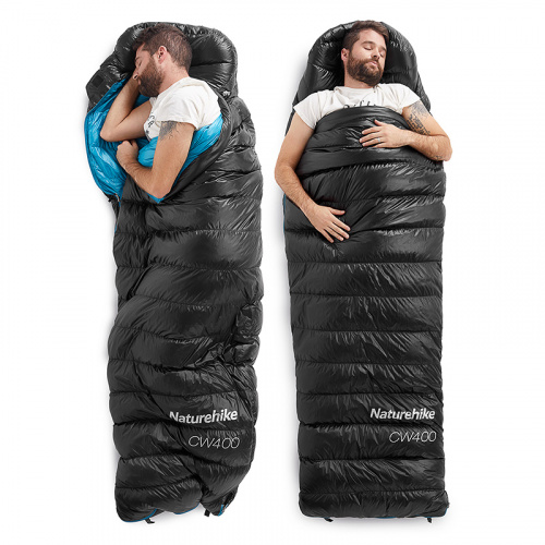 Мешок спальный Naturehike Ultralight CW400 M , 210х75 см, (правый) (ТК: +5°C), черный