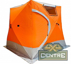 Палатка для зимней рыбалки (220*220*215) оранжевая с серым
