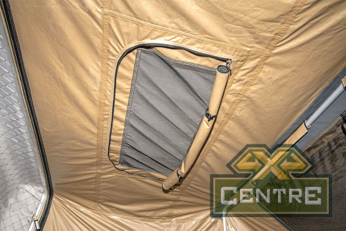 Палатка на крышу автомобиля РИФ Hard RT03-140, корпус черный, тент песочный