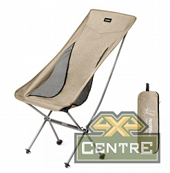 Кресло туристическое Naturehike YL06 складное, светло-коричневое, высокая спинка, до 150 кг