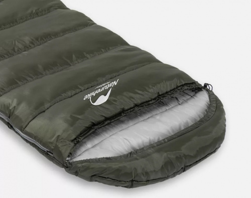 Мешок спальный Naturehike U350, (190х30)х75 см, (левый) (ТК: +1°C), темно-зеленый