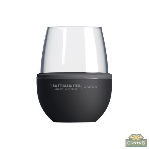 Термобокал для вина WINE KUZIE 440 мл, черный