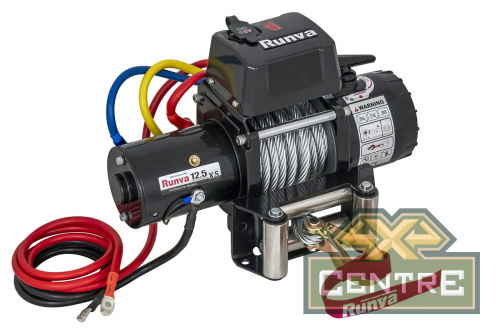 Лебёдка электрическая 12V Runva 12500 lbs 5670 кг короткий барабан (стальной трос)