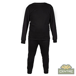 Термобелье "CИБИРСКИЙ СЛЕДОПЫТ", с начесом, хб 100%, комплект, до -15°С, цв. черный, р.56