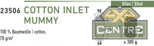 Вставка High Peak Cotton Inlett Mummy в спальный мешок, хлопковый, синий, 225 см