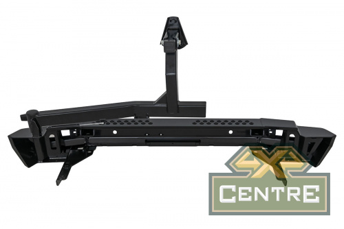 Бампер РИФ силовой задний Toyota Land Cruiser 200 2007-2012 с квадратом под фаркоп, калиткой, фонаря