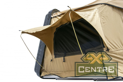 Палатка на крышу автомобиля РИФ Hard RT03-140, корпус черный, тент песочный