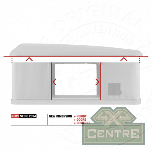 Палатка на крышу автомобиля AUTOHOME MAGGIOLINA AIRLANDER PLUS LARGE, серый тент, лестница 215 мм