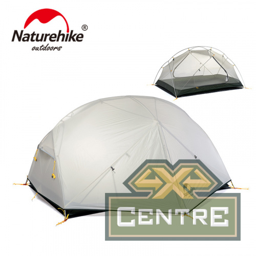 Палатка Naturehike Mongar 2-местная, алюминиевый каркас,сверхлегкая, серо-зеленый