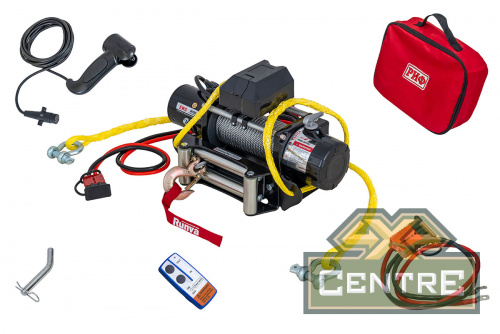 Лебёдка переносная РИФ 9000U c квадратом для фаркопа, стальной трос (облегченная)