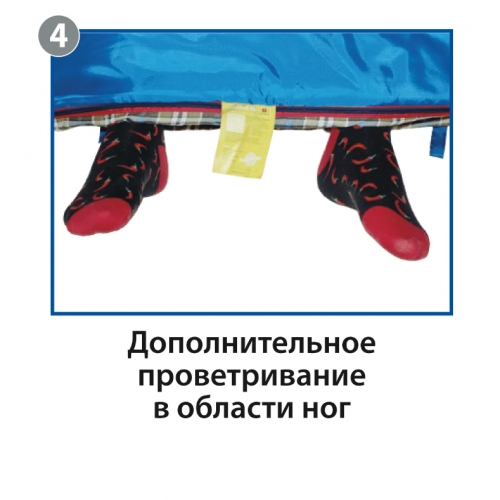 Мешок спальный BTrace Mega (Правый, Серый/Синий), (ТК: -5°C)