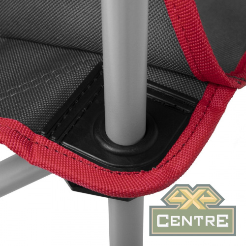 Кресло NISUS складное, с подлокотниками (серый/красный), без чехла