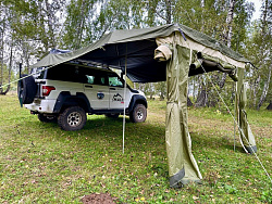 Автомобильная маркиза 3,6х4,4 м, высота 2,1 м с боковыми стенками, хакки