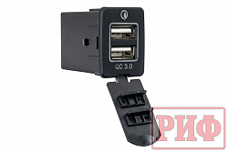 Розетка USB 2 QC 3.0 с вольтметром для Nissan 30x22х38