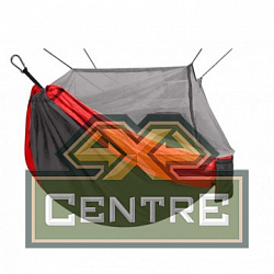 Гамак без планок NISUS 140х260 см., с москитной сеткой, нейлон 210T, Серый/Красный