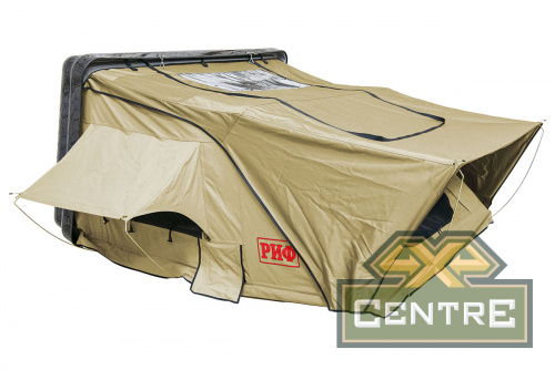 Палатка на крышу автомобиля РИФ Hard RT03-140, корпус черный, тент песочный