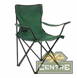 Кресло PREMIER складное, мягкие тканевые подлокотники (зеленое), нагрузка 100 кг