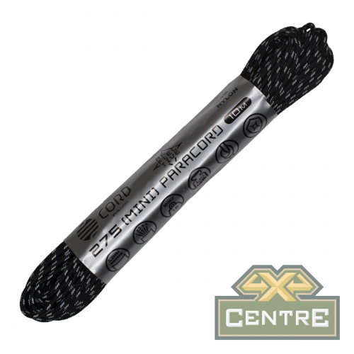Паракорд 275 (мини) CORD nylon 10м световозвращающий (black)