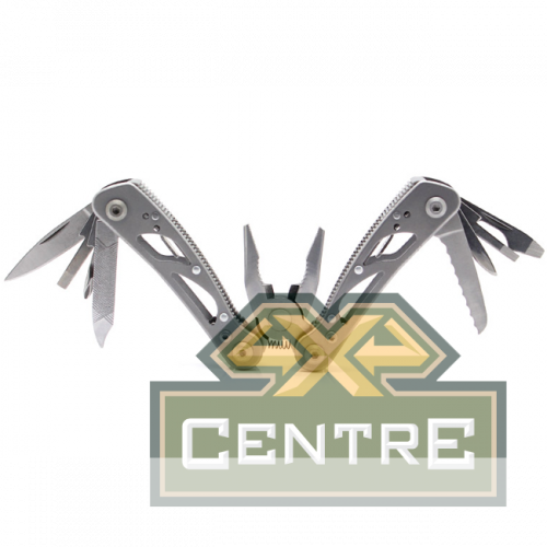 Мультитул "Ganzo", 73x73х13 мм, 11 предметов, цв.серый