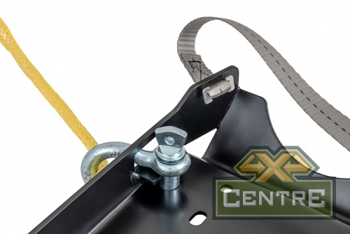 Лебёдка переносная РИФ 9.5XS c квадратом для фаркопа, корот. барабан, синт. трос (облегченная)