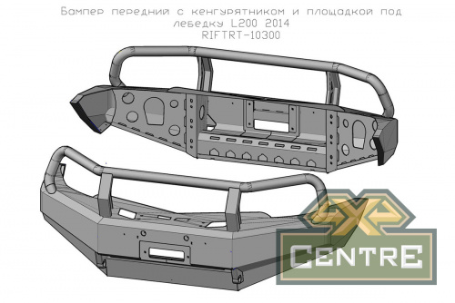 Бампер РИФ передний Mitsubishi L200 2005-2015/Pajero Sport с кенгурином