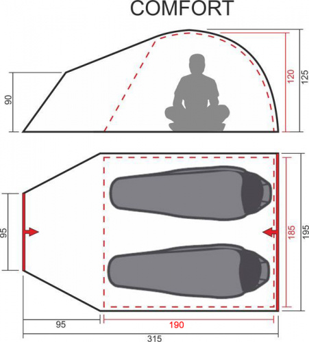 Палатка-автомат туристическая Maverick Comfort (салатовый / светло-серый)