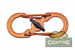 Карабин s-образный с блокировкой 36мм (red)