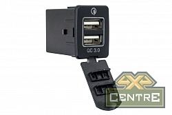 Розетка USB 2 QC 3.0 с вольтметром для Nissan 30x22х38